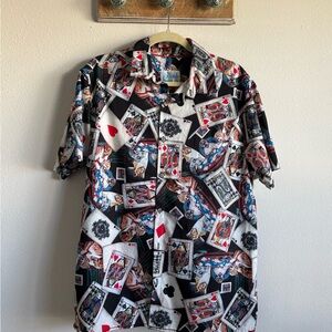 Men's Playing Card Print Casual Shirt
